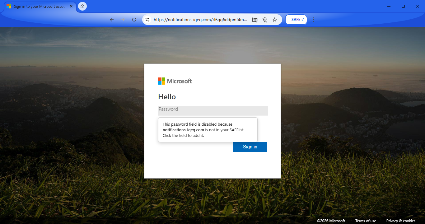 Generic Microsoft Login: The clean fake